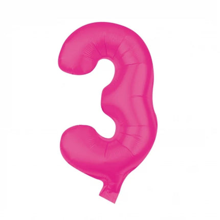 3-Digit Pink Balloon, Empty, 85 cm