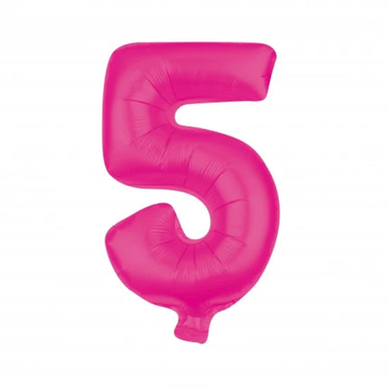 5-Digit Pink Balloon, Empty, 85 cm