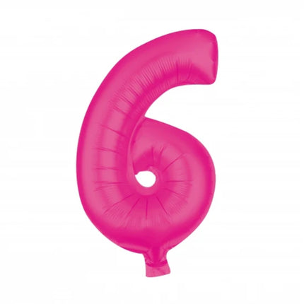 6-Digit Pink Balloon, Empty, 85 cm