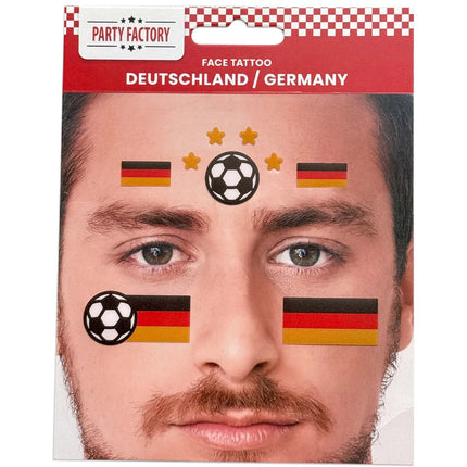 Soccer Fake Tattoos Face Glitter German Flag