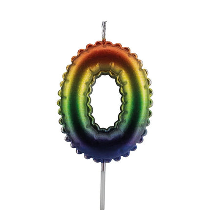 0 Rainbow Candle, 7 cm