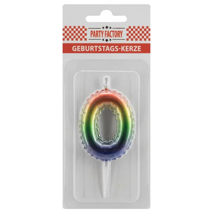 0 Rainbow Candle, 7 cm