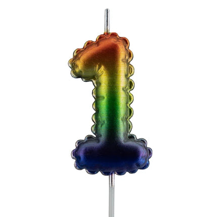 1-Year Rainbow Candle, 7 cm