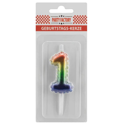 1-Year Rainbow Candle, 7 cm