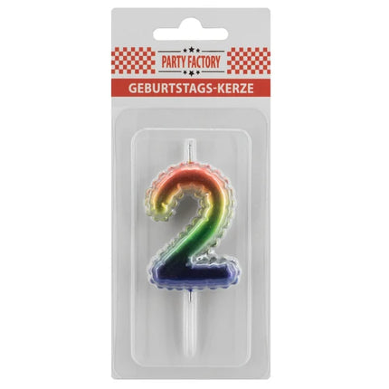 2-Year Rainbow Candle, 7 cm