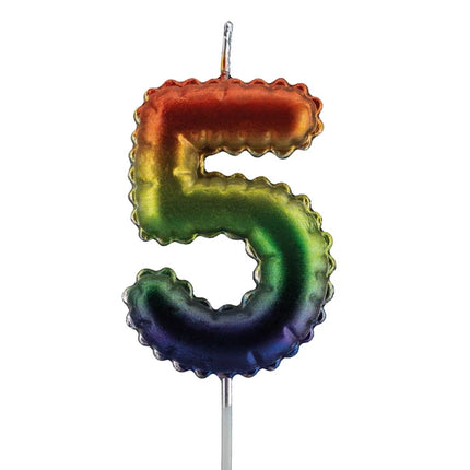 5-Year Rainbow Candle, 7 cm