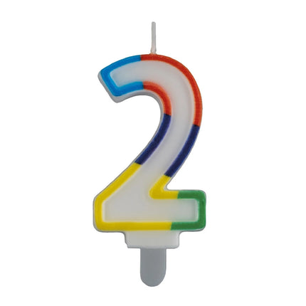 2-Year Candle with Colored Edge, 7 cm