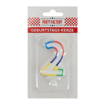 2-Year Candle with Colored Edge, 7 cm