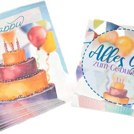 Birthday Cake Napkins, 33 cm