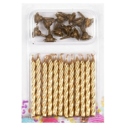 Gold Candles, 6 cm, 12-pack