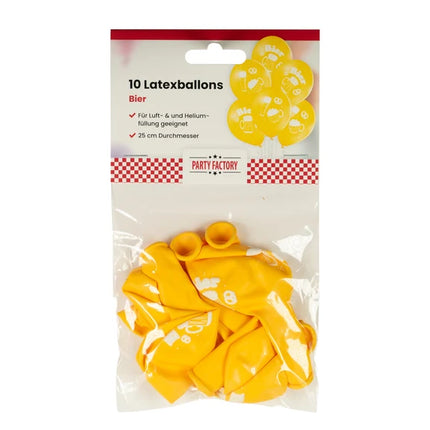 Beer Balloons, Yellow, 30 cm, 10-pack