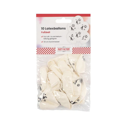 White Soccer Balloons, 30 cm, 10-pack