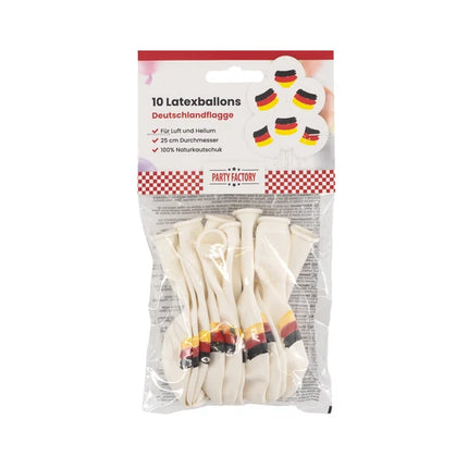 Germany Balloons, White, 30 cm, 10-pack