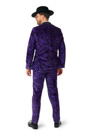 Men's Pimp Costume, Purple Zebra Print, 3-Piece Set