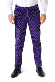 Men's Pimp Costume, Purple Zebra Print, 3-Piece Set