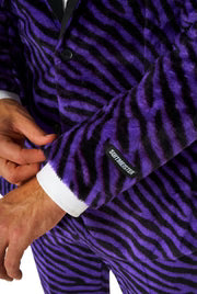 Men's Pimp Costume, Purple Zebra Print, 3-Piece Set