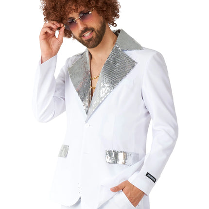 Men's White 2-Piece Disco Costume