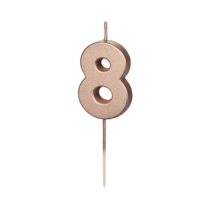 8 Year Candle Rose Gold 9cm