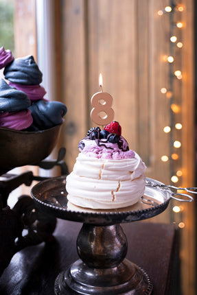 8 Year Candle Rose Gold 9cm