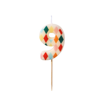 9 Years Candle Colored 5.5cm