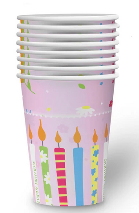 Pink Cups Candles 250 ml, 8-pack