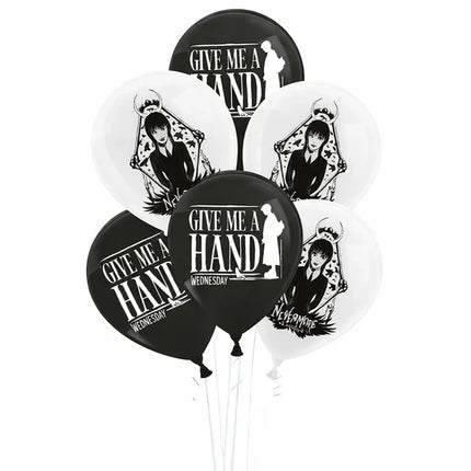 Wednesday Balloons, Black and White, 10-Pack
