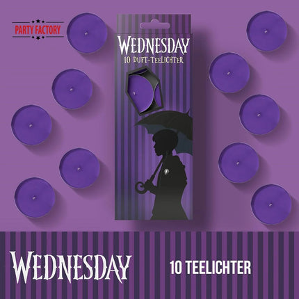 Wednesday Candles, Purple, 10-pack