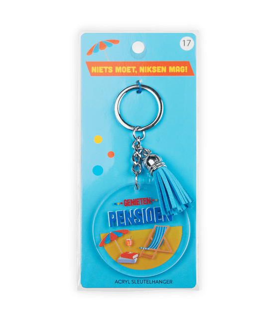 Acryl sleutelhanger Pensioen van Paper Dreams koop je bij Partywinkel