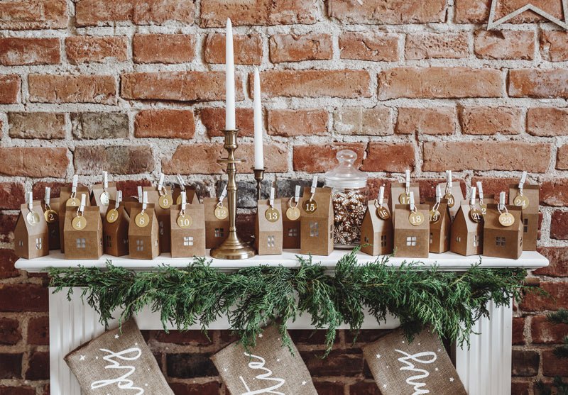Adventkalender Huisjes van Partydeco koop je bij Partywinkel