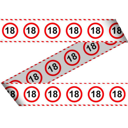Afzetlint 18 Jaar Verkeersbord 15m van Folat koop je bij Partywinkel