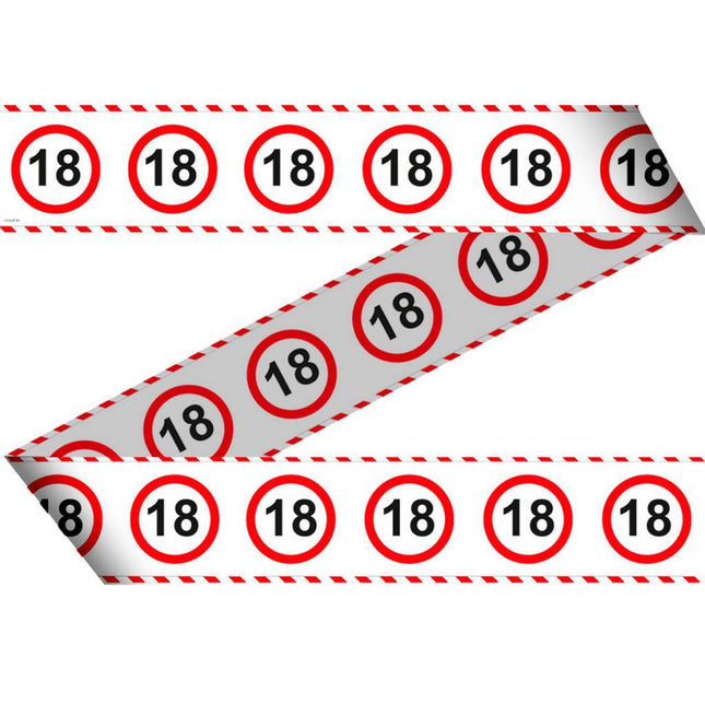 Afzetlint 18 Jaar Verkeersbord 15m van Folat koop je bij Partywinkel