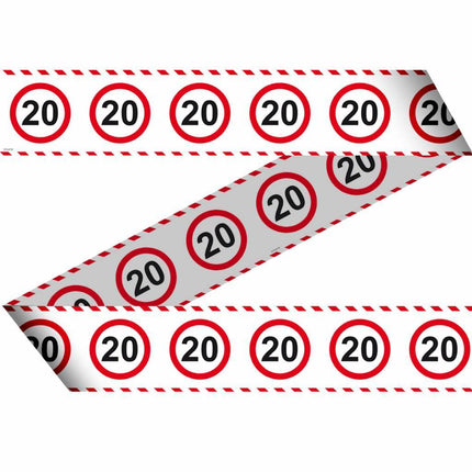 Afzetlint 20 Jaar Verkeersbord 15m van Folat koop je bij Partywinkel