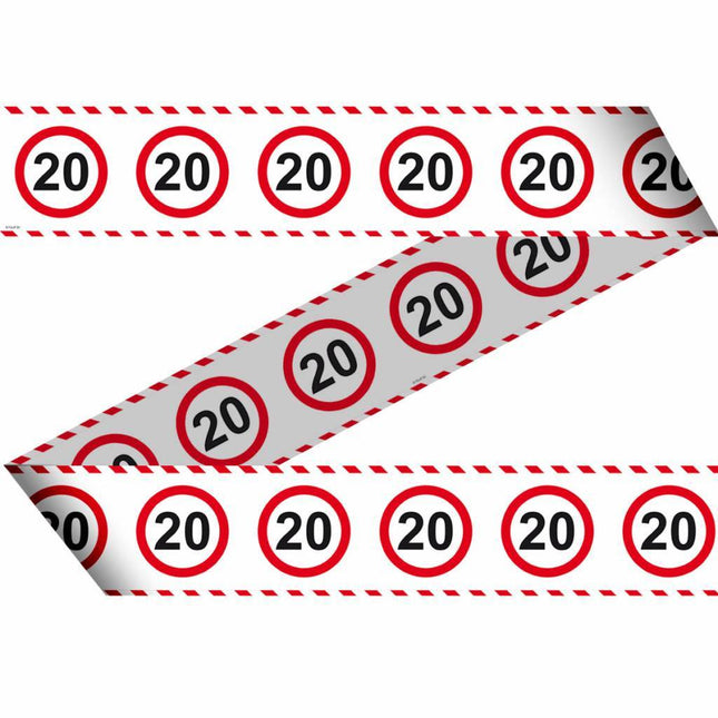 Afzetlint 20 Jaar Verkeersbord 15m van Folat koop je bij Partywinkel