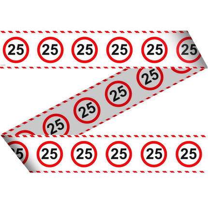 Afzetlint 25 Jaar Verkeersbord 15m van Folat koop je bij Partywinkel