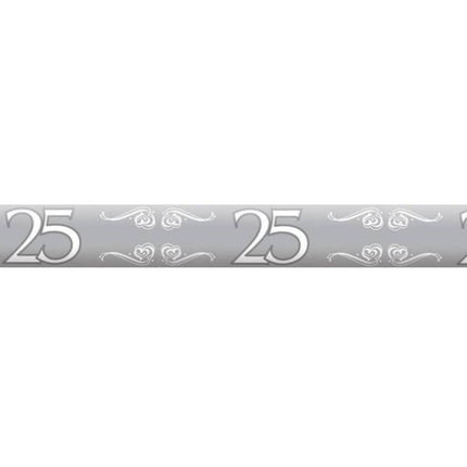 Afzetlint 25 Jaar Zilver 15m van Folat koop je bij Partywinkel