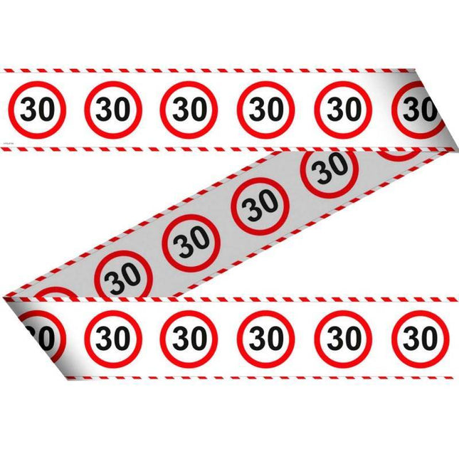 Afzetlint 30 Jaar Verkeersbord 15m van Folat koop je bij Partywinkel