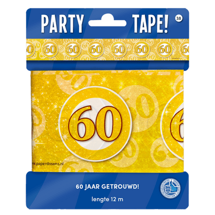 Afzetlint 60 Jaar Getrouwd 12m van Paper Dreams koop je bij Partywinkel
