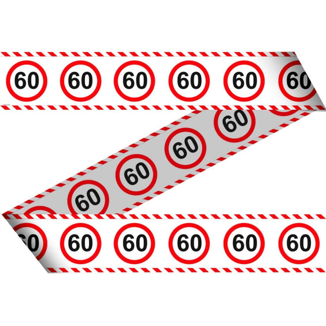 Afzetlint 60 Jaar Verkeersbord 15m van Folat koop je bij Partywinkel