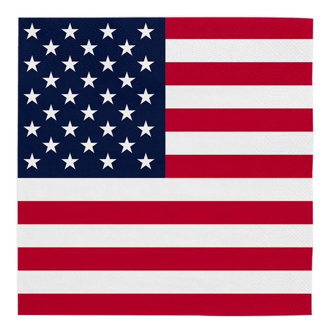 Amerika Servetten 3 Laags 33cm 20st van WeFiesta koop je bij Partywinkel
