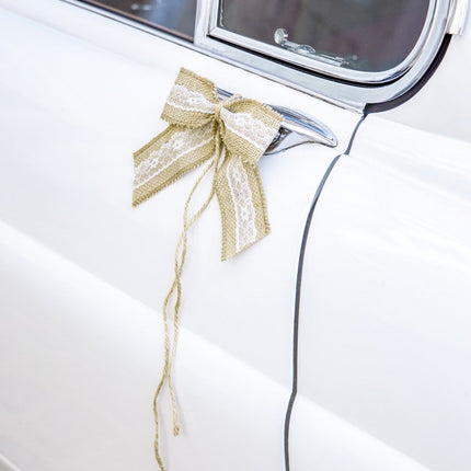 Auto Decoratie Set Bruiloft Strikjes van Partydeco koop je bij Partywinkel