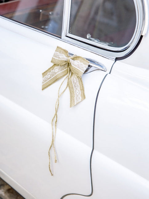 Auto Decoratie Set Bruiloft Strikjes van Partydeco koop je bij Partywinkel