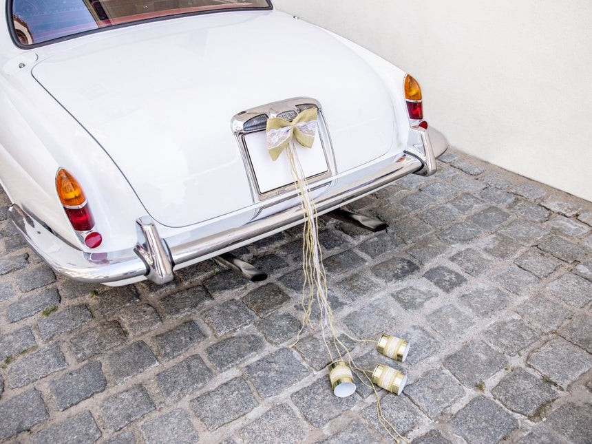 Auto Decoratie Set Bruiloft Strikjes van Partydeco koop je bij Partywinkel