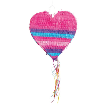 Heart Piñata, Blue and Pink, 40 cm