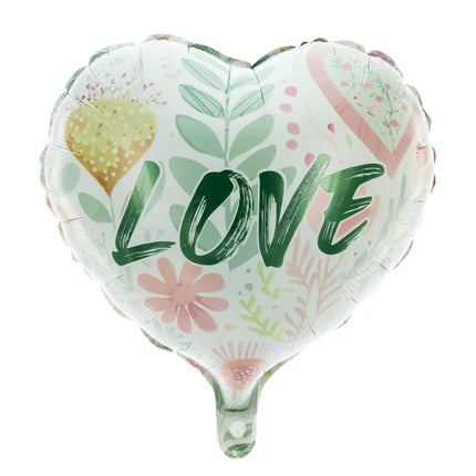 Love Helium Balloon, Green Heart, Empty, 45 cm
