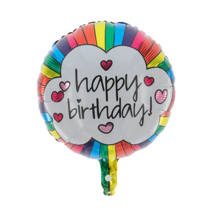 Happy Birthday Helium Balloon Rainbow Cloud (Empty) 45 cm