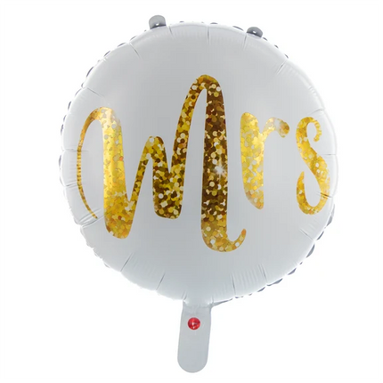 White Helium Balloon "Mrs. Leeg," 45 cm