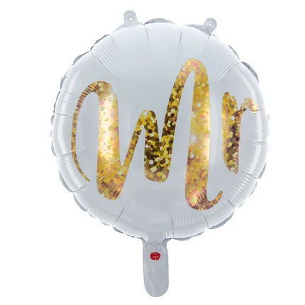 White Helium Balloon "Mr. Leeg" 45 cm