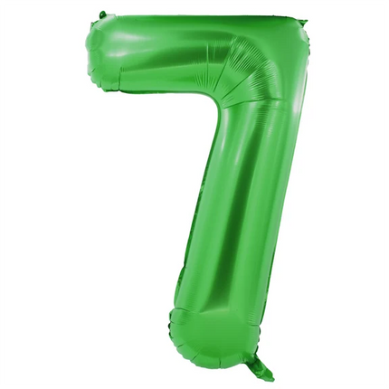 7th Grade Number Balloon, Green, 1 m