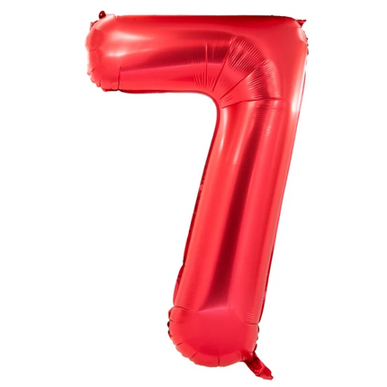7-Year-Old Number Balloon, Red, 1 m