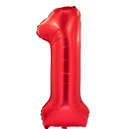 1-Year-Old Number Balloon, Red, 1 m